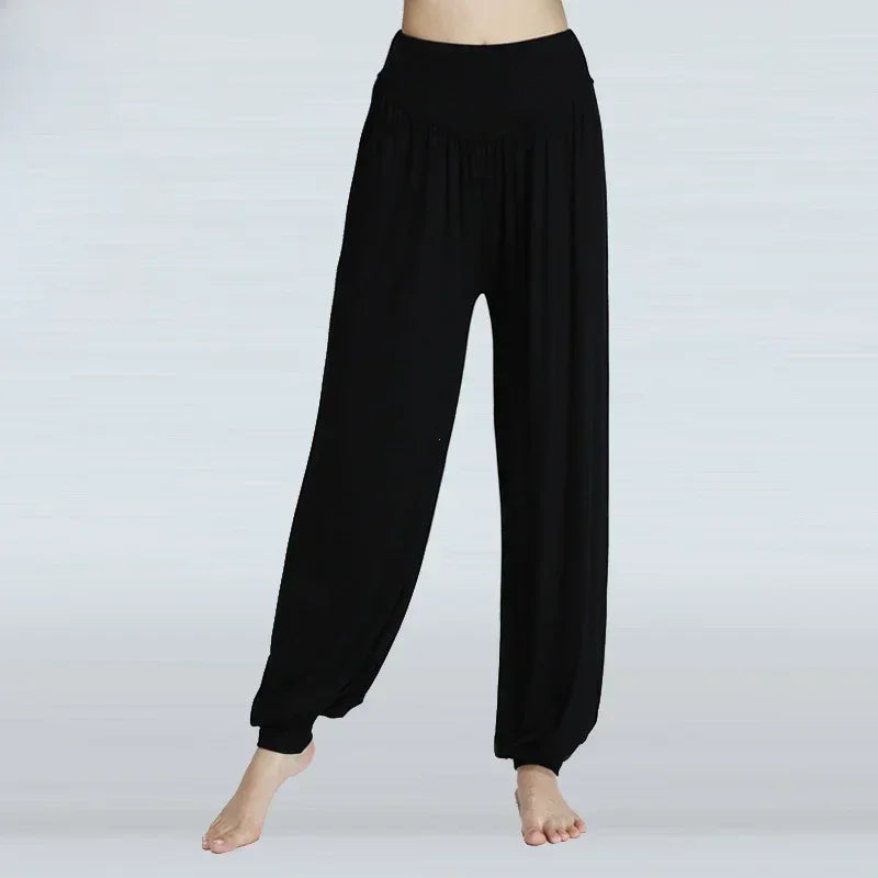 Women's Elastic Loose Casual Cotton Soft Yoga Sports Dance Pants Comfortable