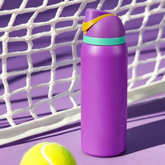 Owalaa purple 32oz/945ml stainless steel insulated water bottle with straw outdoor
