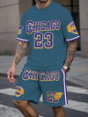 Men's Sports Short Sleeve Top Shorts Set Plus Size Breathable Basketball Sports