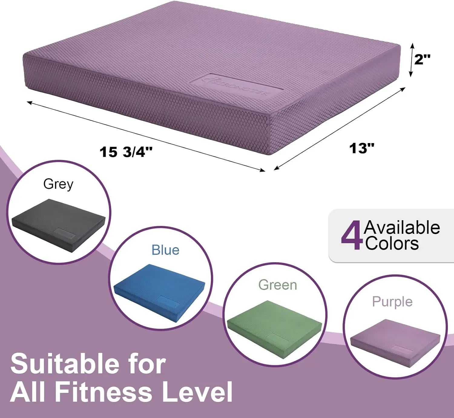 High-Density TPE Foam Balance Pad for Exercise, Physical Therapy, Yoga