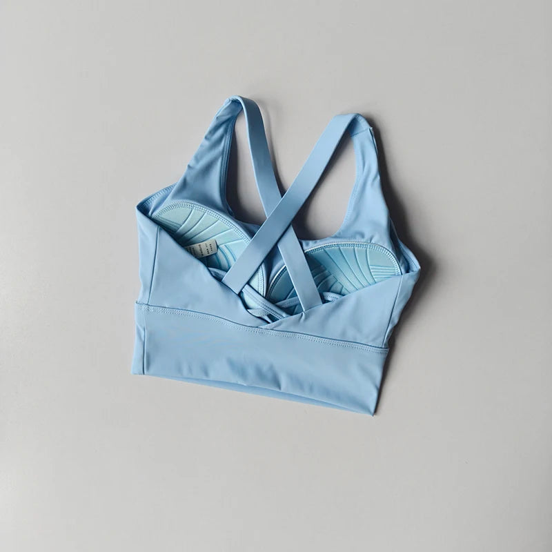 Women's Shock-Absorbing Yoga Sports Bra Summer Fitness Gathered Breasts