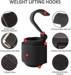 Weight Lifting Hook Grips With Wrist Wraps Hand-Bar Wrist Strap Gym Fitness Hook