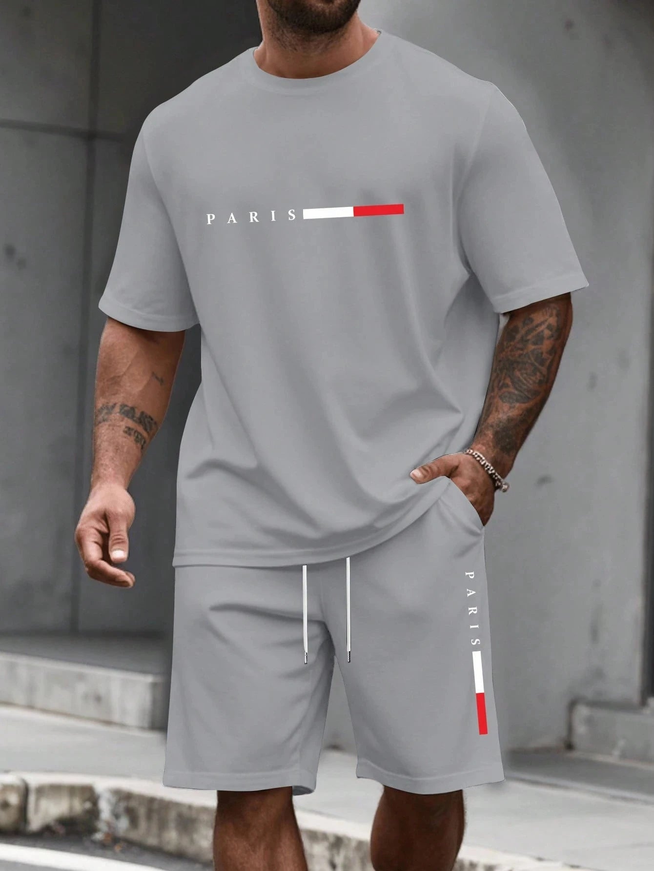 Men's Tracksuit 2 Piece O-neck Short Sleeve Shirt Shorts Set Men's Clothing