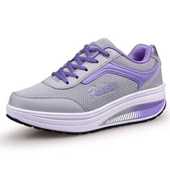 Women Slimming Swing Sneakers Platform Wedge Toning Shoes Woman