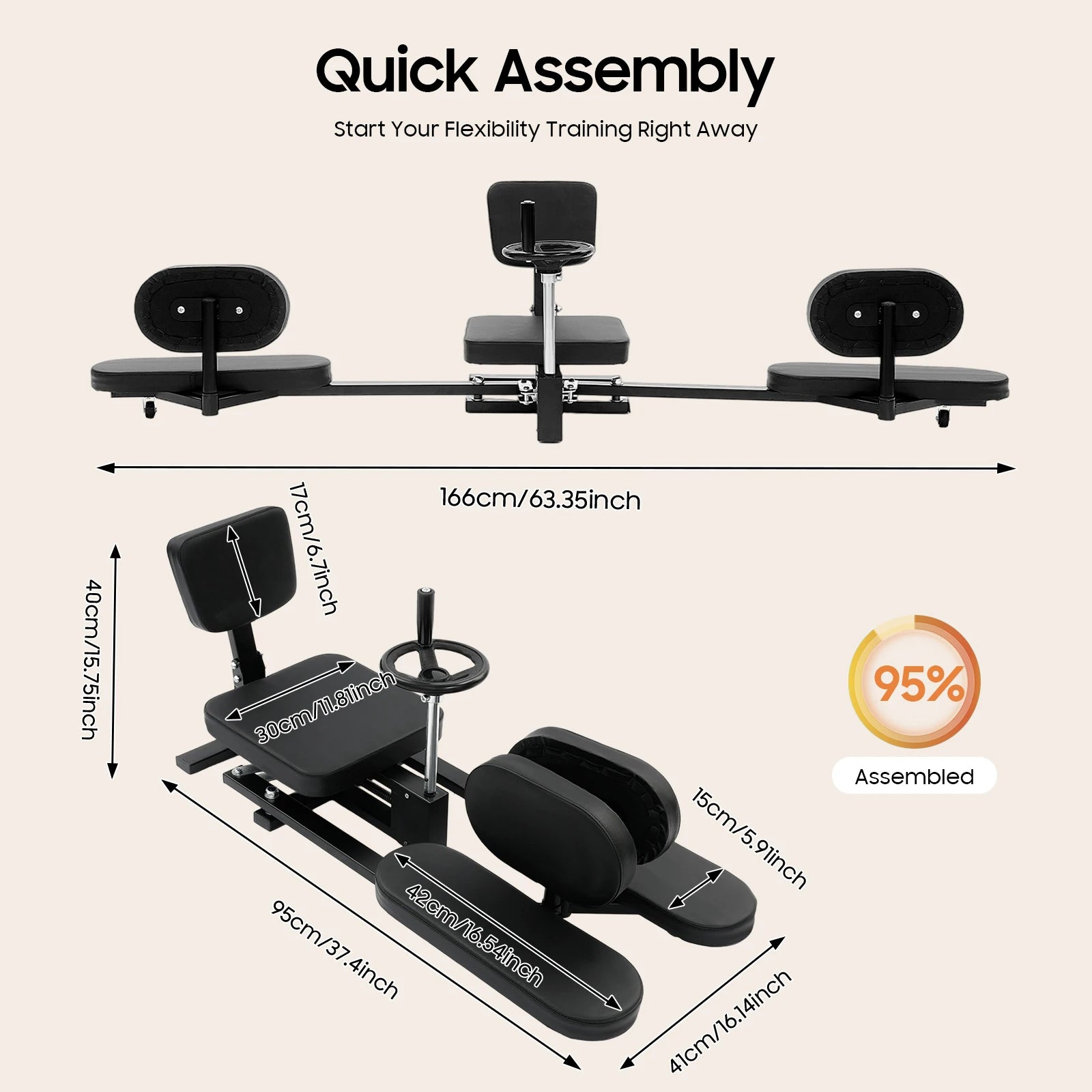 Leg Stretcher Split Machine Adjustable Angle Flexibility Training Equipment Gym