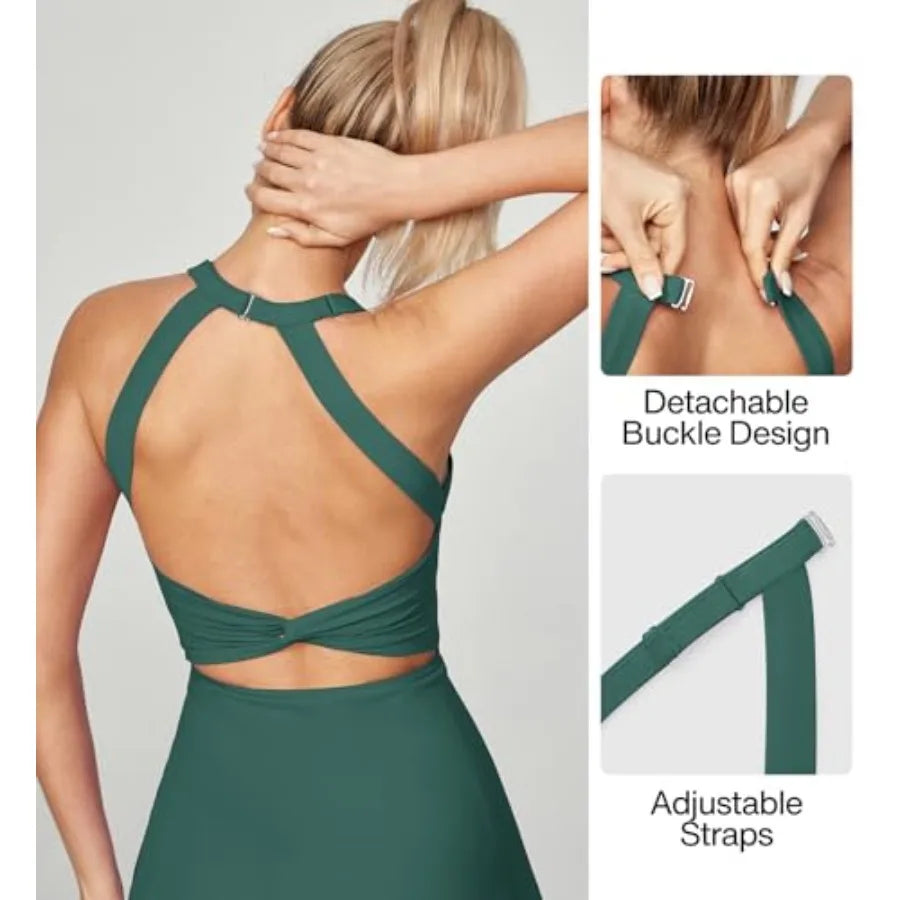 Heathyoga Tennis Dress with Built in Shorts and Bra Athletic Dress for Women