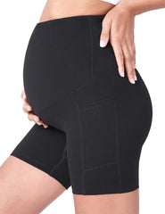Women's Maternity Yoga Shorts Over Belly Bump Summer Workout Running Pants