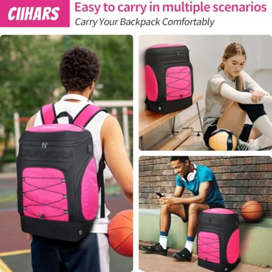 Basketball Backpack Bag Large Sports Bag with Separate Ball holder and Shoes