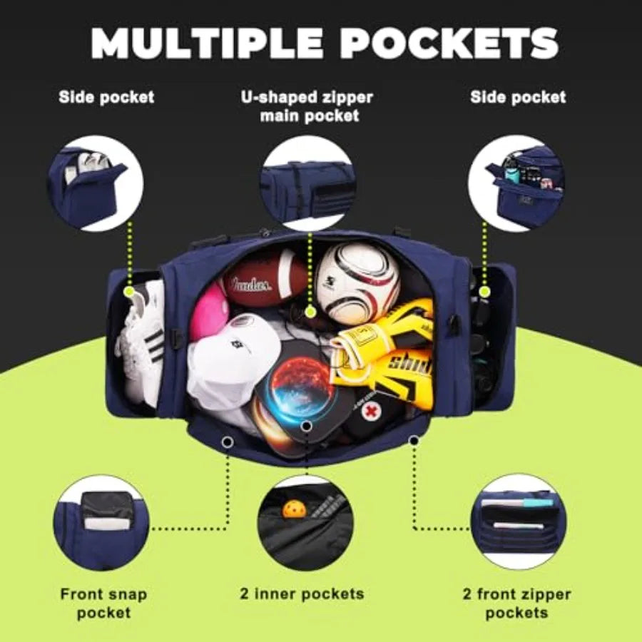 Heavy Duty Sports Gym and Travel Duffel Bag - Oversized Equipment Gear Bag