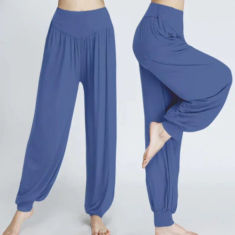 Women's Elastic Loose Casual Cotton Soft Yoga Sports Dance Pants Comfortable