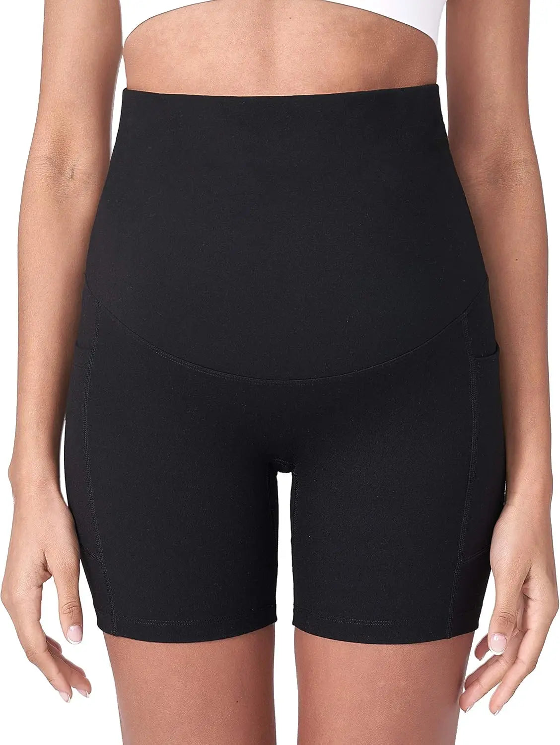 Women's Maternity Yoga Shorts Over Belly Bump Summer Workout Running Pants
