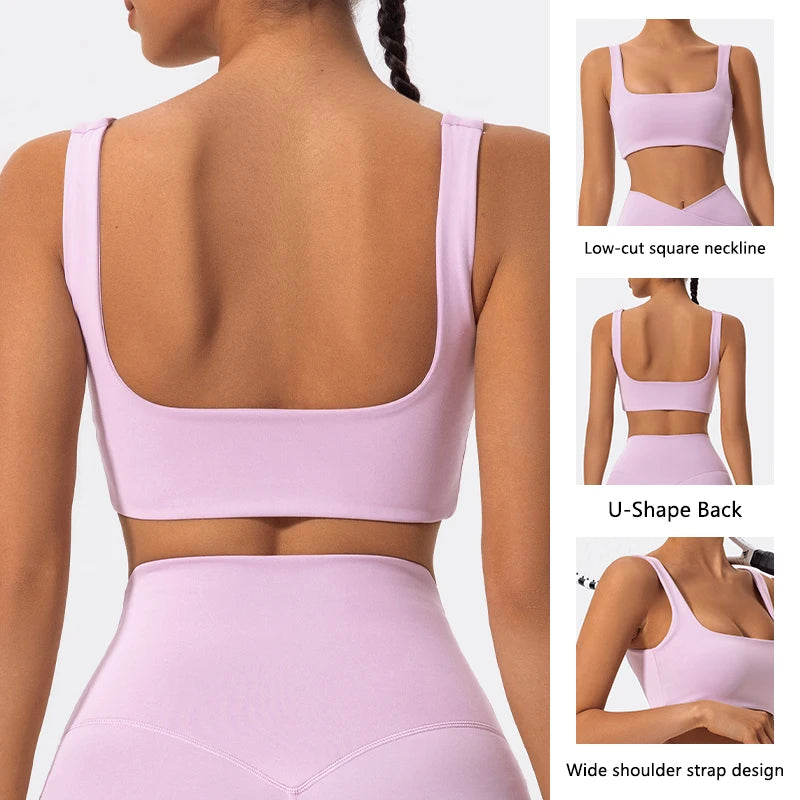 Hearuisavy Summer High Quality Sports Bra Push Up High Impact Gym Top