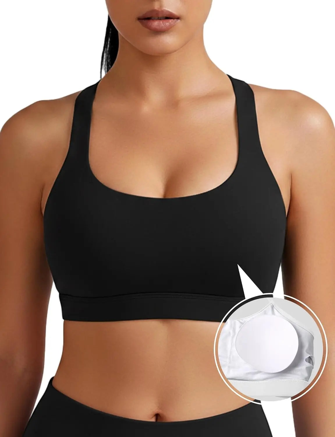 Sports Bra for Women, Criss Back Medium Support Workout Bras with Yoga Gym