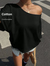 Loose Fit One Shoulder Short Sleeve T-Shirt For Women