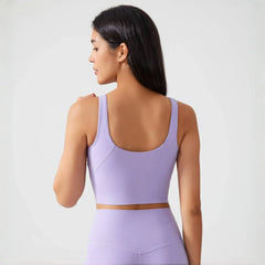 Sports Bra for Women Yoga Top Fixed Chest Pad Gym Vest Shock-proof Workout