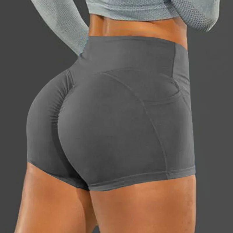 Women's Sportswear Shorts Gym With Pocket High Waist Scrunch Training
