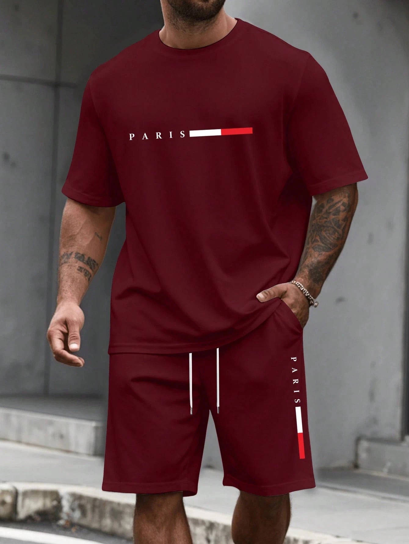 Men's Tracksuit 2 Piece O-neck Short Sleeve Shirt Shorts Set Men's Clothing