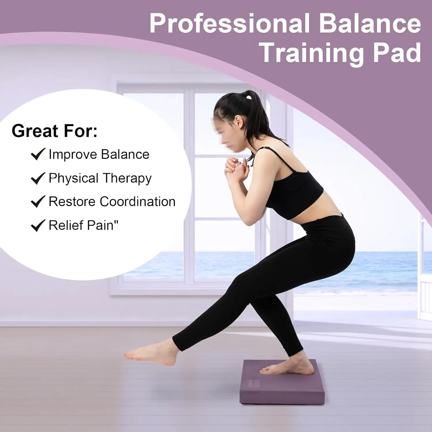 High-Density TPE Foam Balance Pad for Exercise, Physical Therapy, Yoga