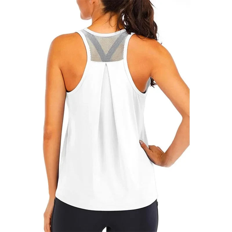 Yoga Wear Vest Women Loose Fit Gym Crop Tank Women Sports Sleeveless Vest
