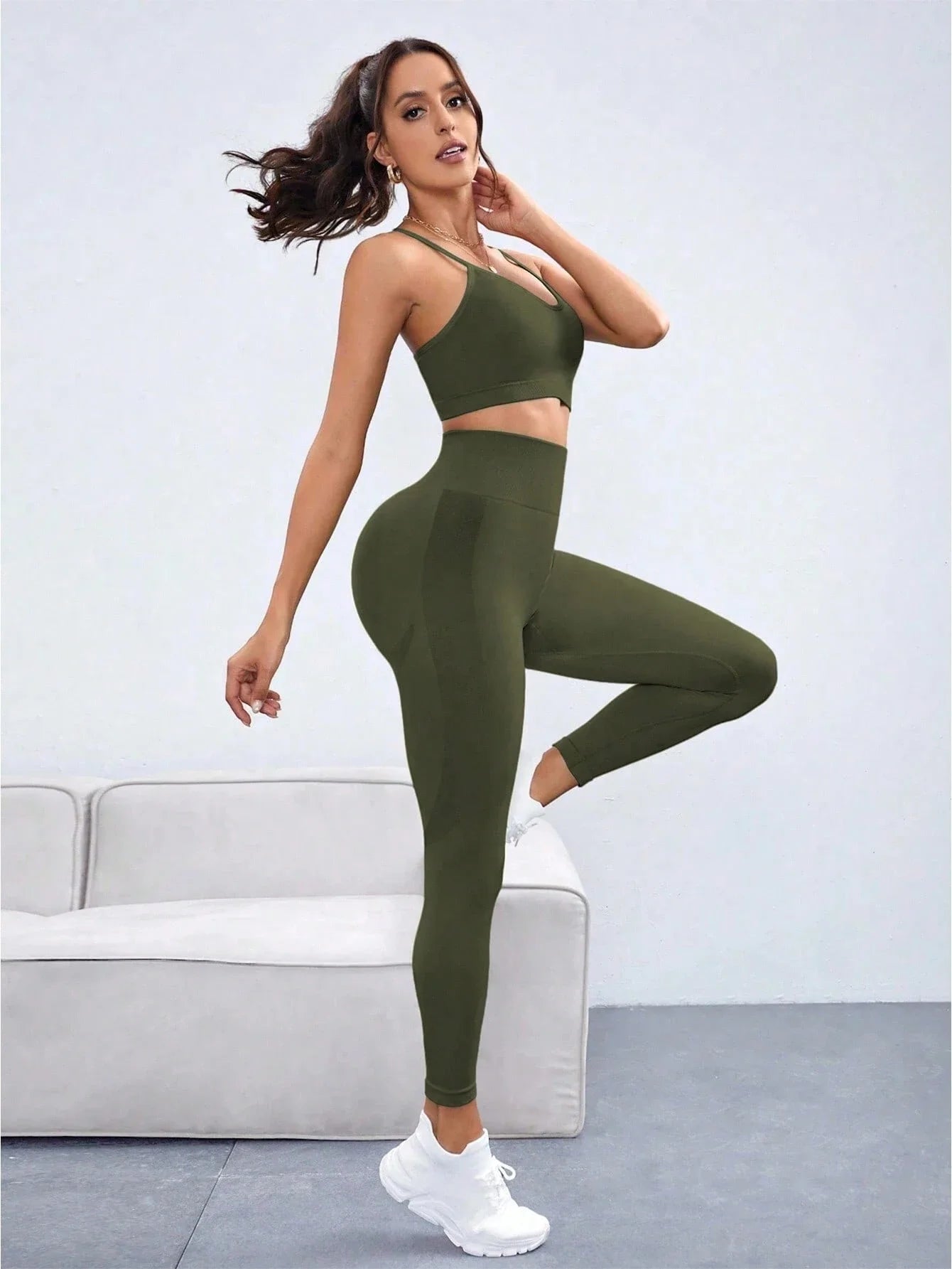 Seamless High Elasticity Women Yoga Set Backless Workout Sports Bra Leggings
