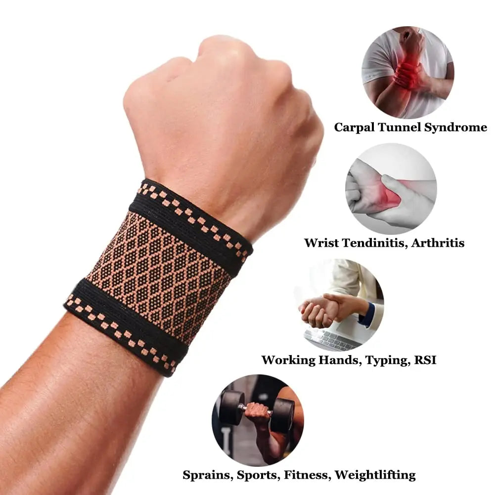 Copper Wrist Guard Professional Sports Fitness Wrist Brace Support Wrist