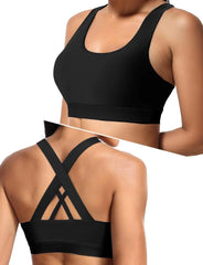 Sports Bra for Women, Criss Back Medium Support Workout Bras with Yoga Gym