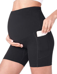 Women's Maternity Yoga Shorts Over Belly Bump Summer Workout Running Pants