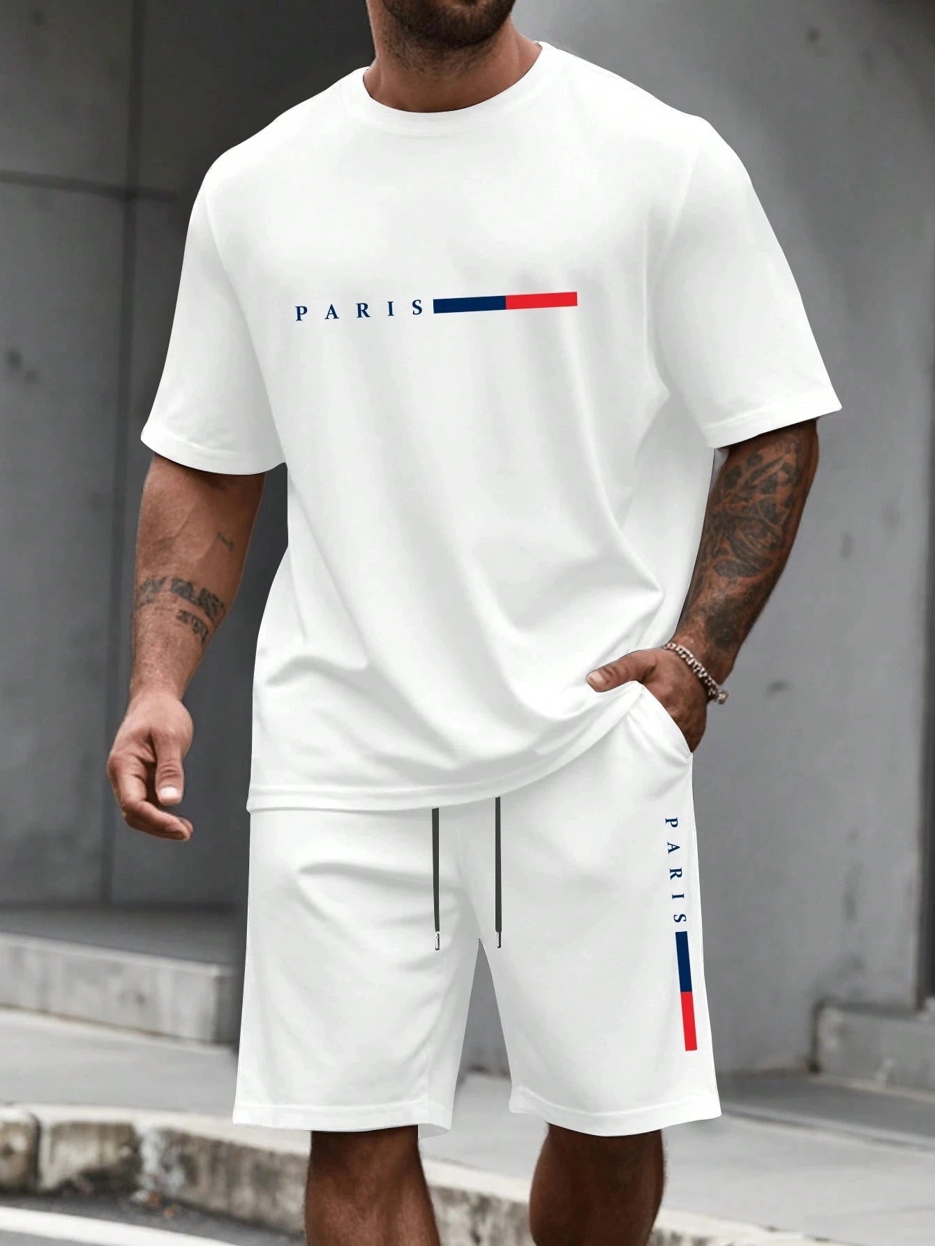 Men's Tracksuit 2 Piece O-neck Short Sleeve Shirt Shorts Set Men's Clothing