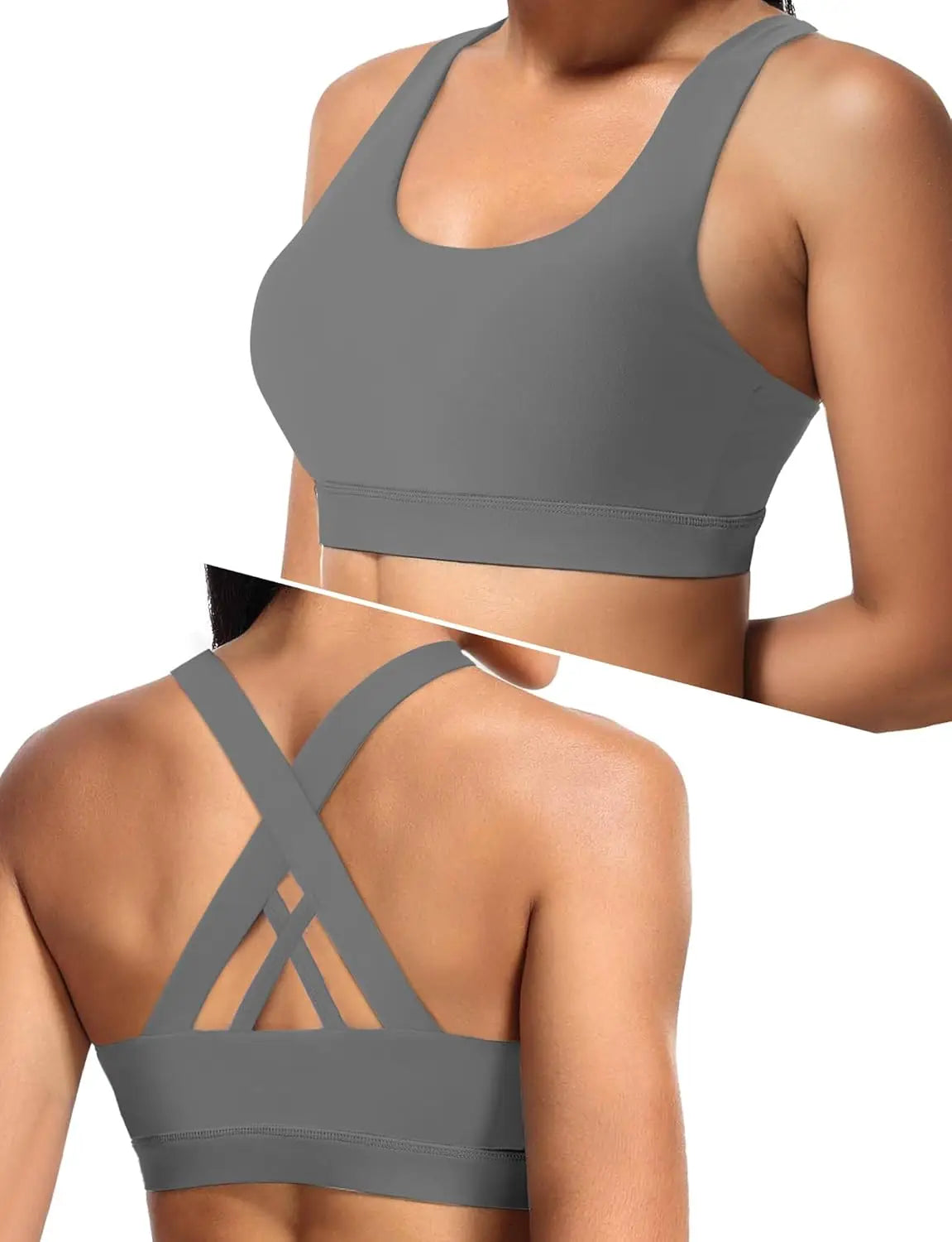 Sports Bra for Women, Criss Back Medium Support Workout Bras with Yoga Gym