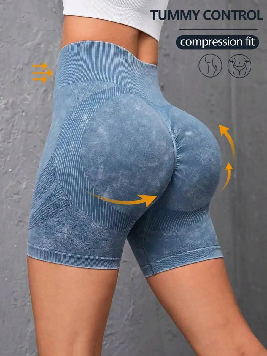 Powerista Vintage High-Waisted Slim Fit Sports Shorts With Distressed Lookbiker