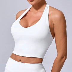 Ladies Sports Bra Sexy Hanging Neck High Support Impact Yoga Underwear