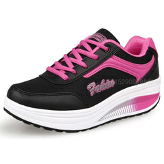 Women Slimming Swing Sneakers Platform Wedge Toning Shoes Woman