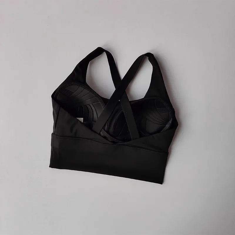 Women's Shock-Absorbing Yoga Sports Bra Summer Fitness Gathered Breasts