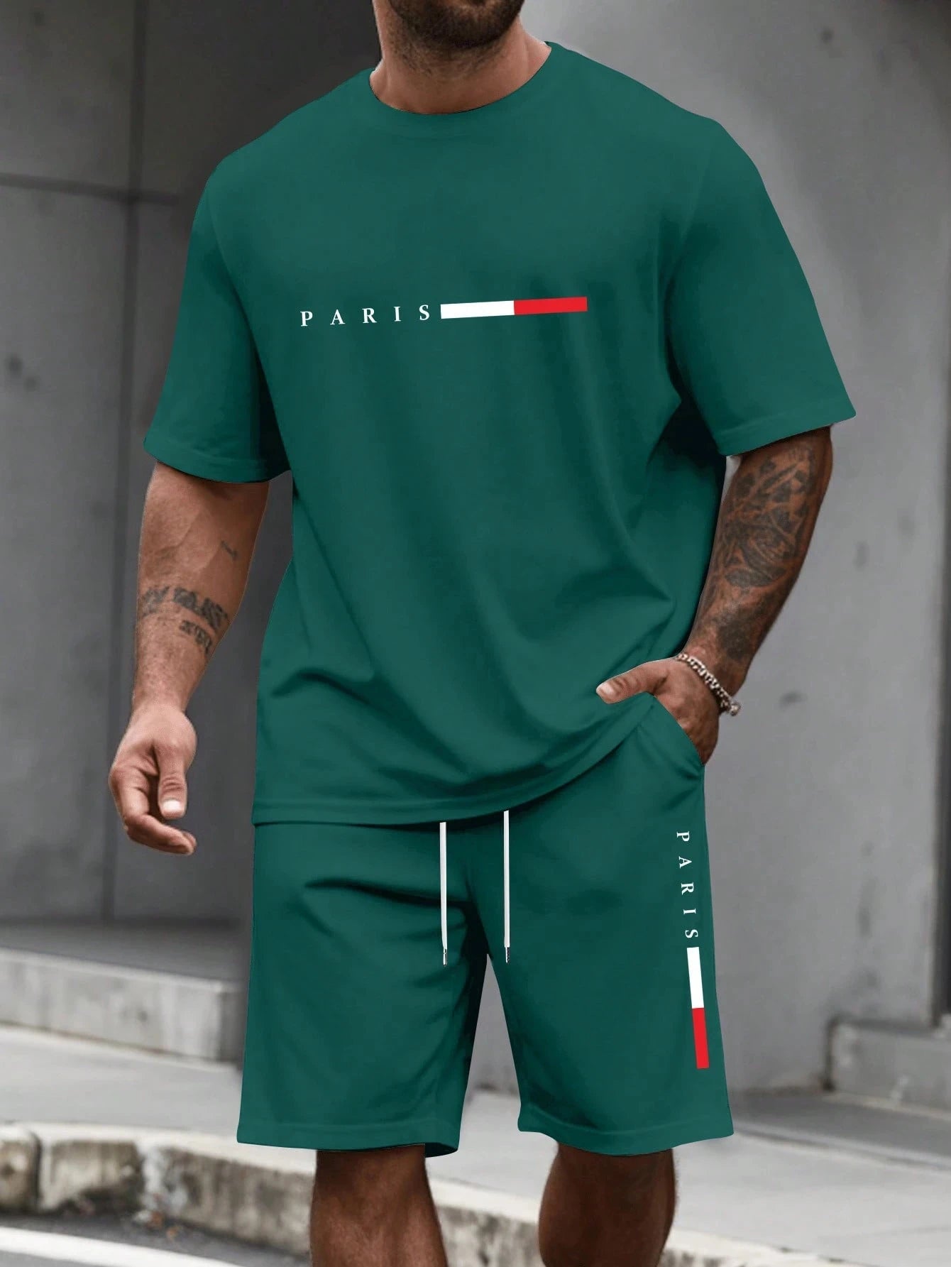 Men's Tracksuit 2 Piece O-neck Short Sleeve Shirt Shorts Set Men's Clothing