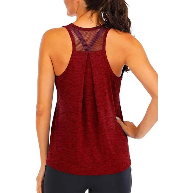 Yoga Wear Vest Women Loose Fit Gym Crop Tank Women Sports Sleeveless Vest
