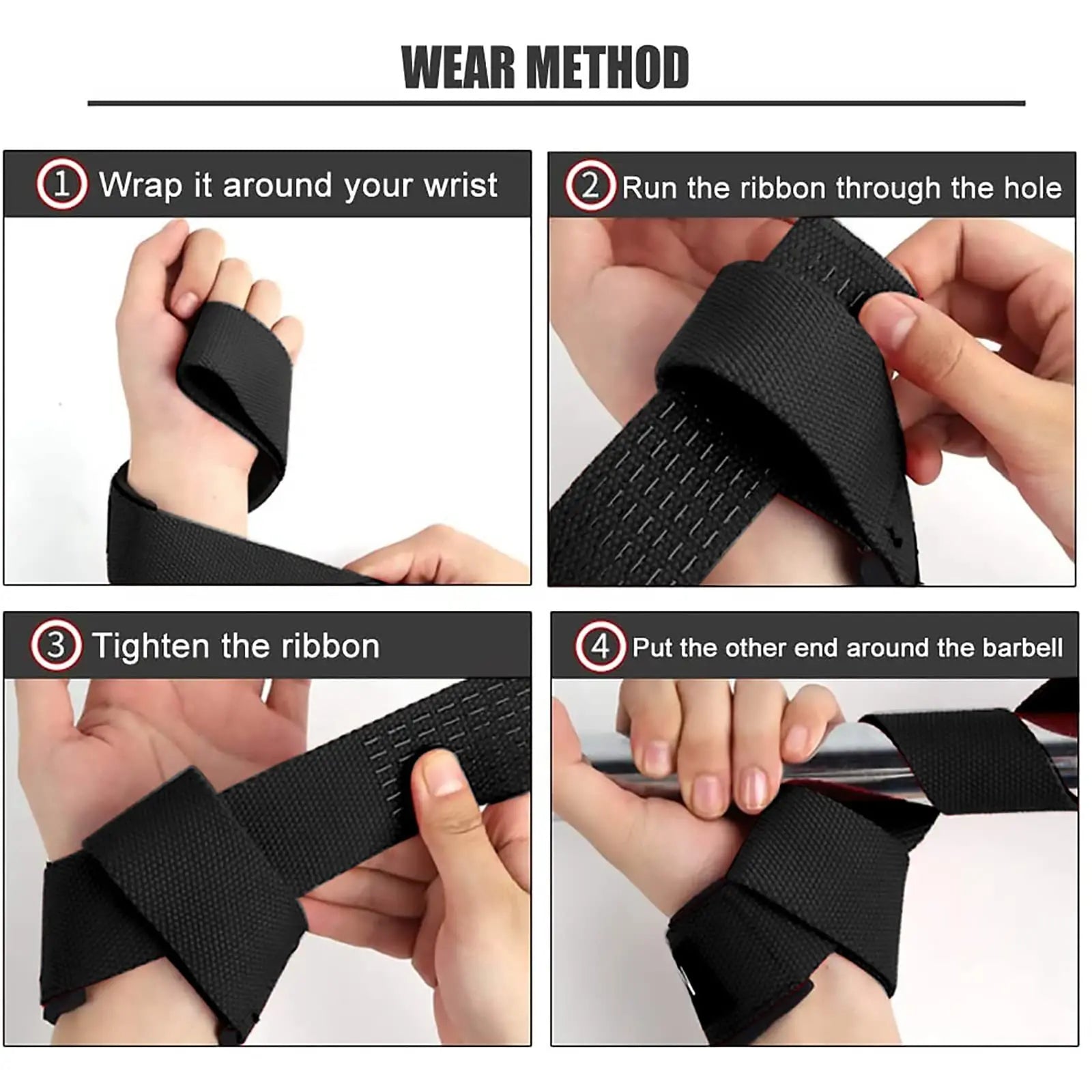 Weightlifting Wrist Straps Strength Training Adjustable Non-slip Gym Fitness