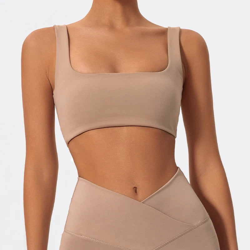 Hearuisavy Summer High Quality Sports Bra Push Up High Impact Gym Top
