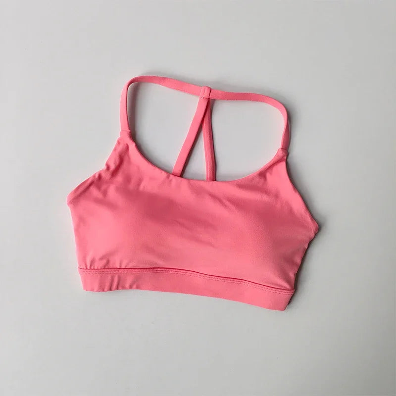 Women's Sexy Back Sports Bra Top Push-Up Yoga Underwear Fitness Crop Top Gym