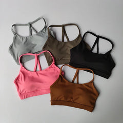 Women's Sexy Back Sports Bra Top Push-Up Yoga Underwear Fitness Crop Top Gym