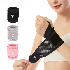 Breathable Wrist Support Brace for Gym/Work - Adjustable Compression