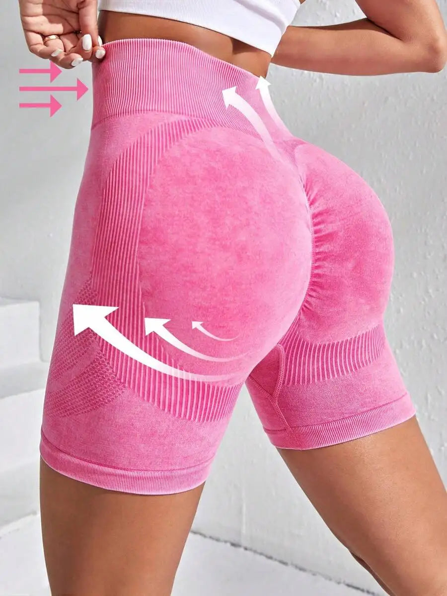 Powerista Vintage High-Waisted Slim Fit Sports Shorts With Distressed Lookbiker