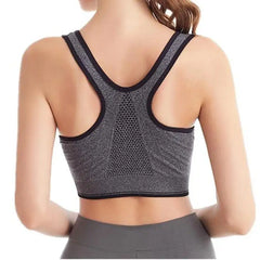 Front Zipper High Stretch Breathable Sports Bra Top Fitness Women Crop Bra