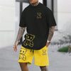 Bear Harajuku T-Shirt Men's Summer Loose Daily Couple Suit Outdoor Suit