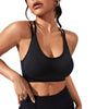 Women's Fitness Two-Piece Set - Seamless Cross Back Sports Tank Top