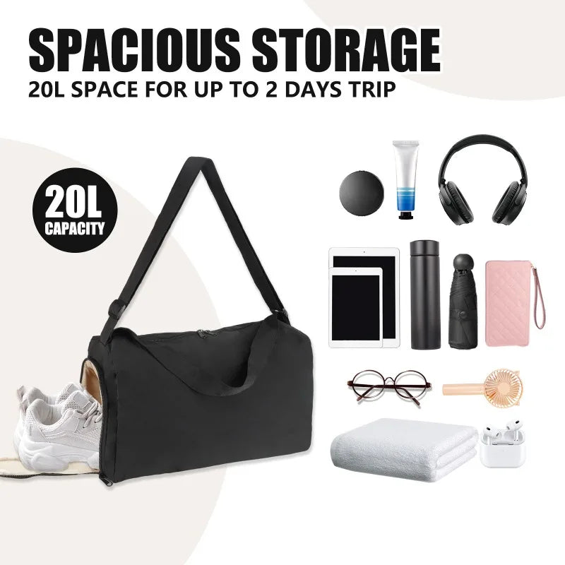 Gym Bags for Men Women Sports Duffle Bags with Shoes Compartment Water