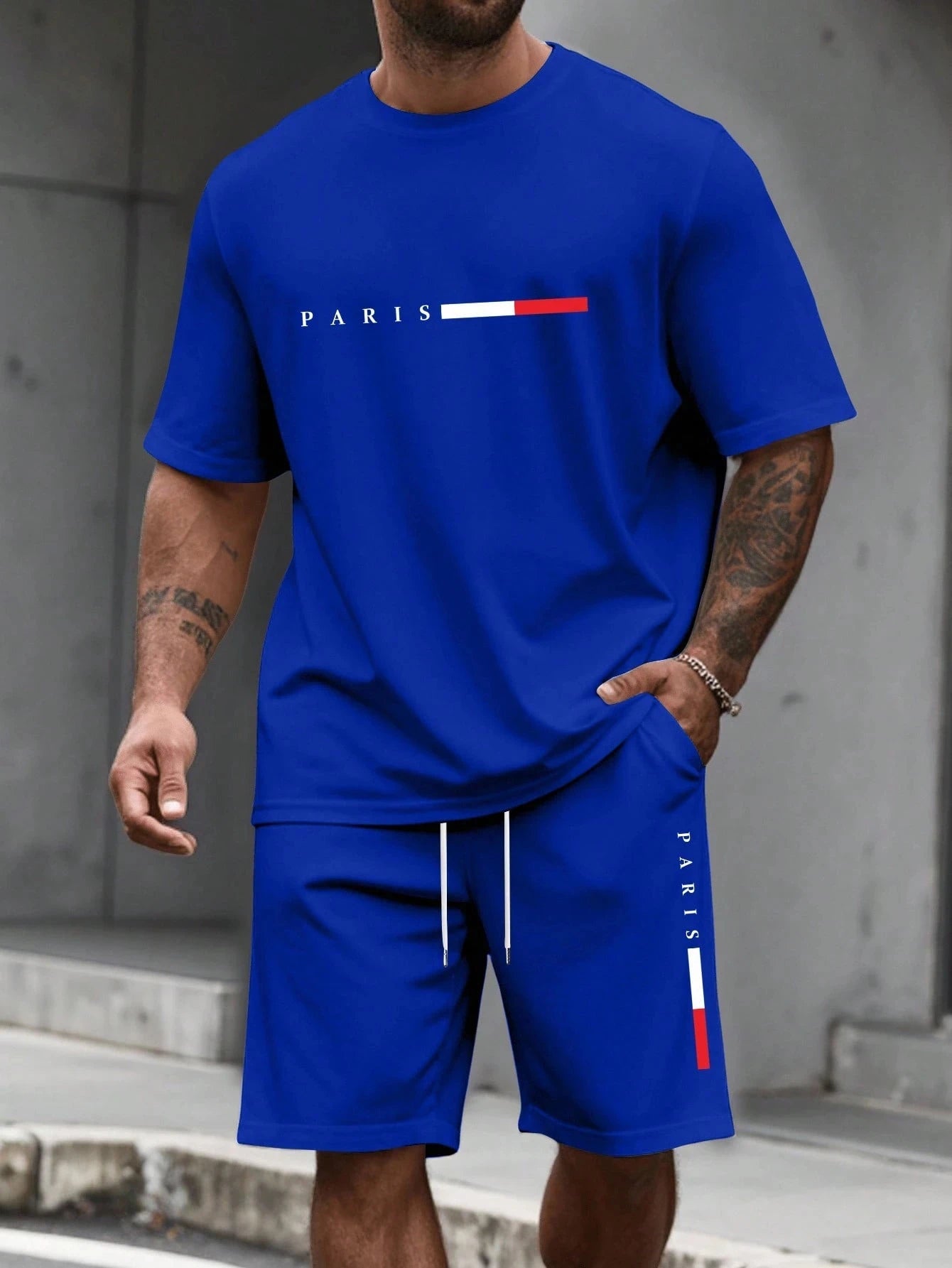 Men's Tracksuit 2 Piece O-neck Short Sleeve Shirt Shorts Set Men's Clothing
