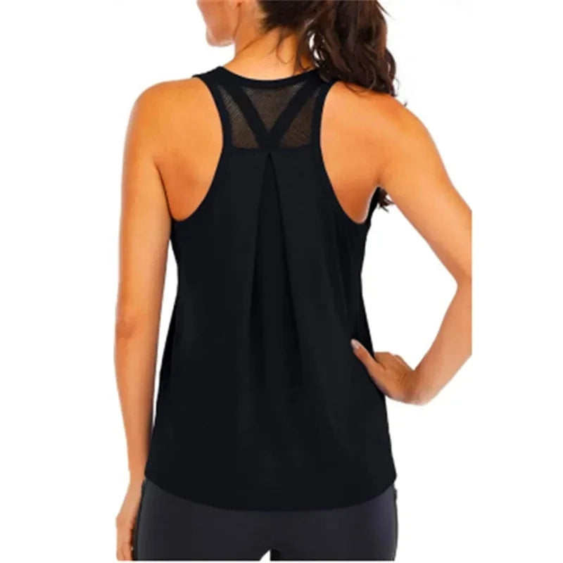Yoga Wear Vest Women Loose Fit Gym Crop Tank Women Sports Sleeveless Vest