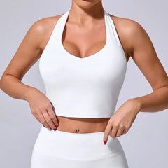 Ladies Sports Bra Sexy Hanging Neck High Support Impact Yoga Underwear