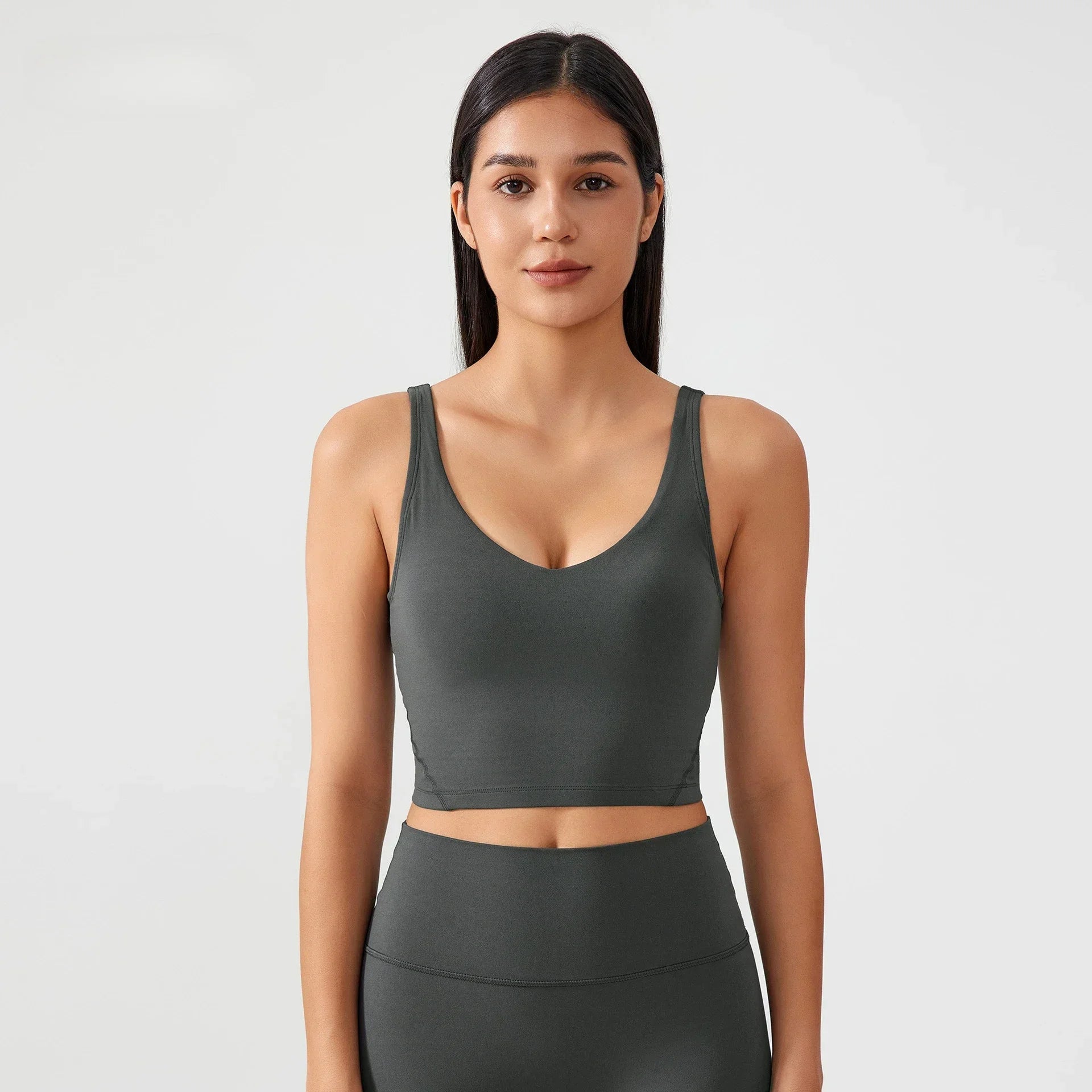 Sports Bra for Women Yoga Top Fixed Chest Pad Gym Vest Shock-proof Workout