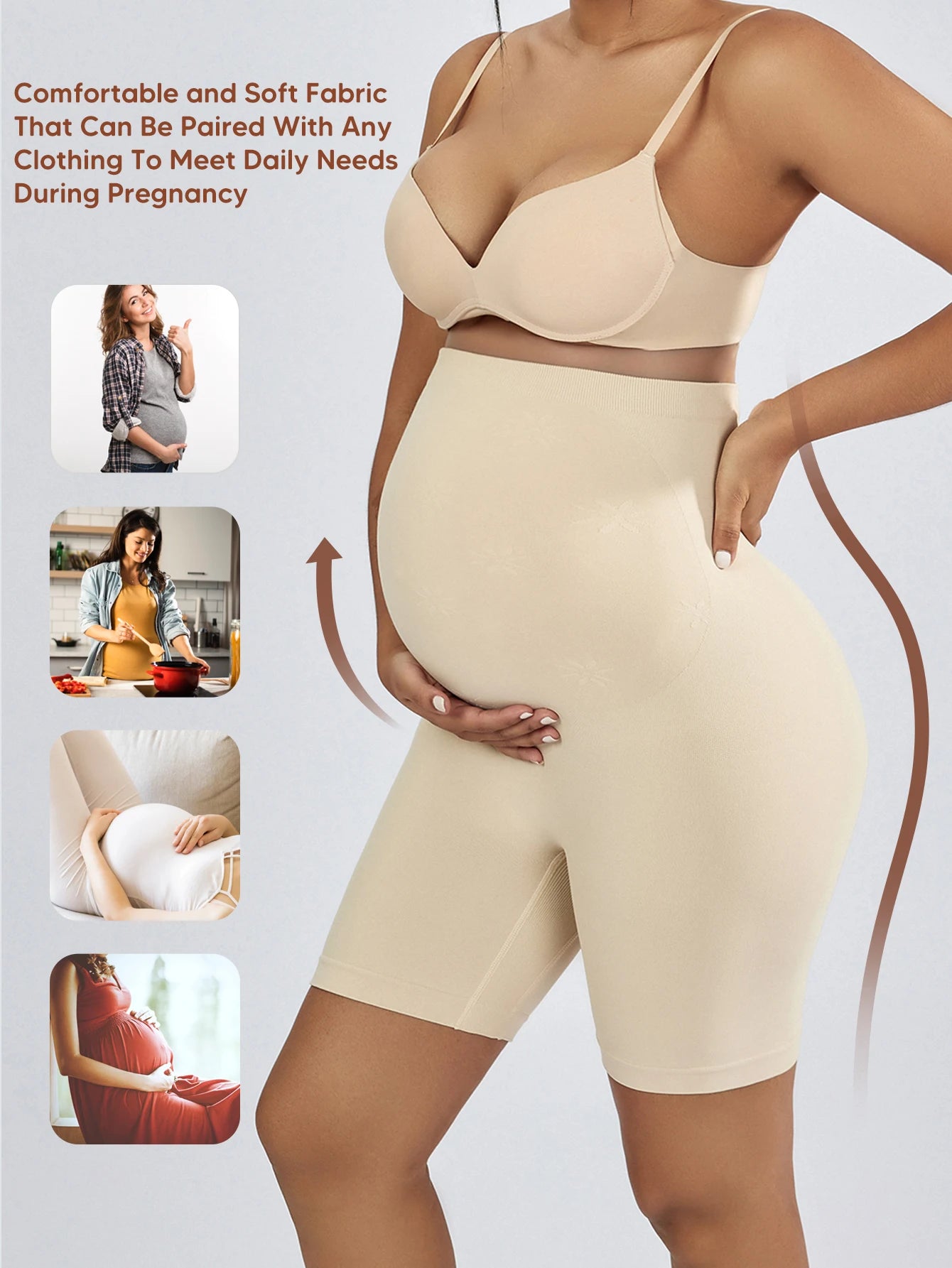 Maternity Seamless Underwear Over Bump Pregnancy Shorts